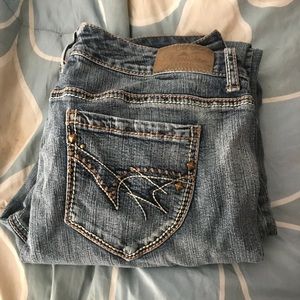 Curvy-Fit Rue 21 Distressed Acid Jeans